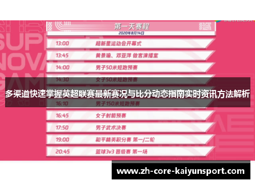 多渠道快速掌握英超联赛最新赛况与比分动态指南实时资讯方法解析